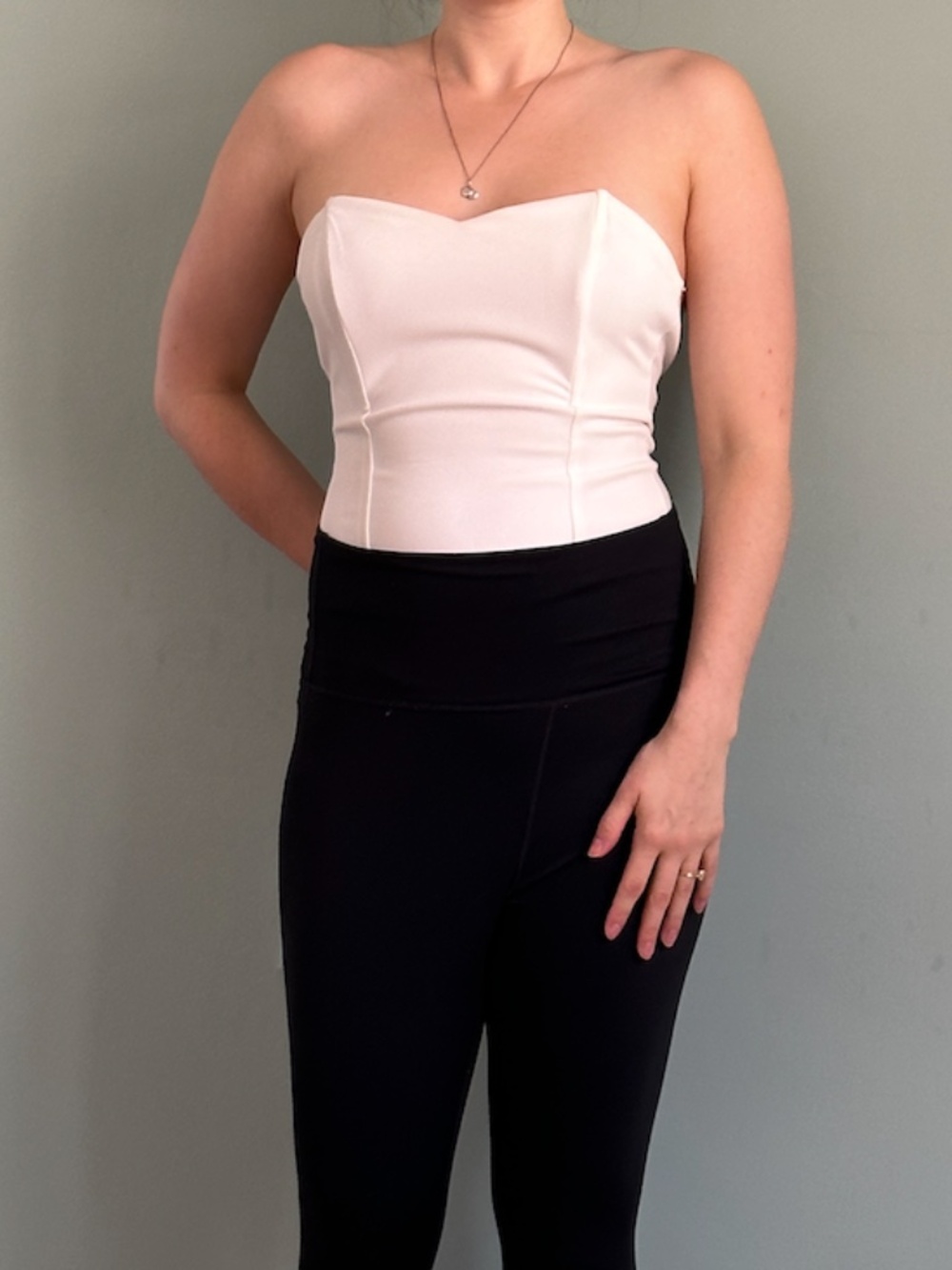 Dynamite Strapless White Bodysuit (Size Small)